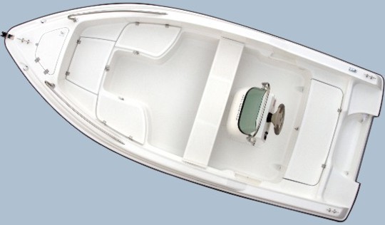 Top view of Olympic Boats 450 CC - Edition with console to the back and bench